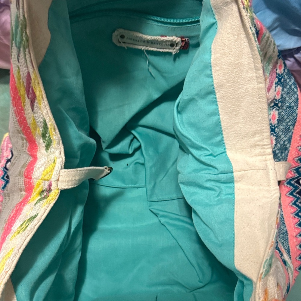 Colorful Embroidered Tote Bag - Picture 2 of 4